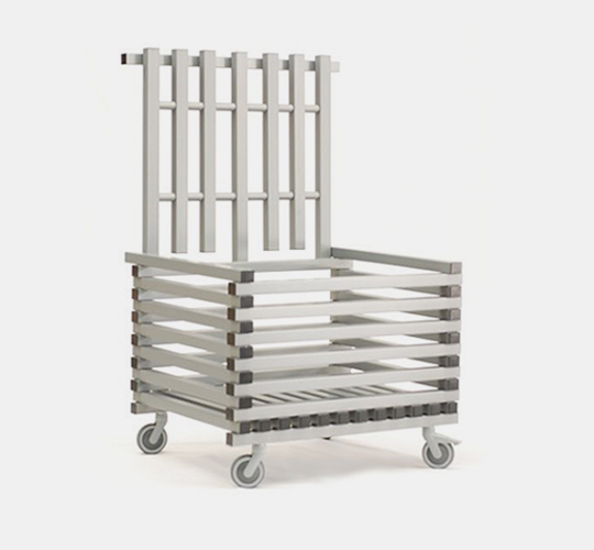 Storage trolley with lid in PVC plastic