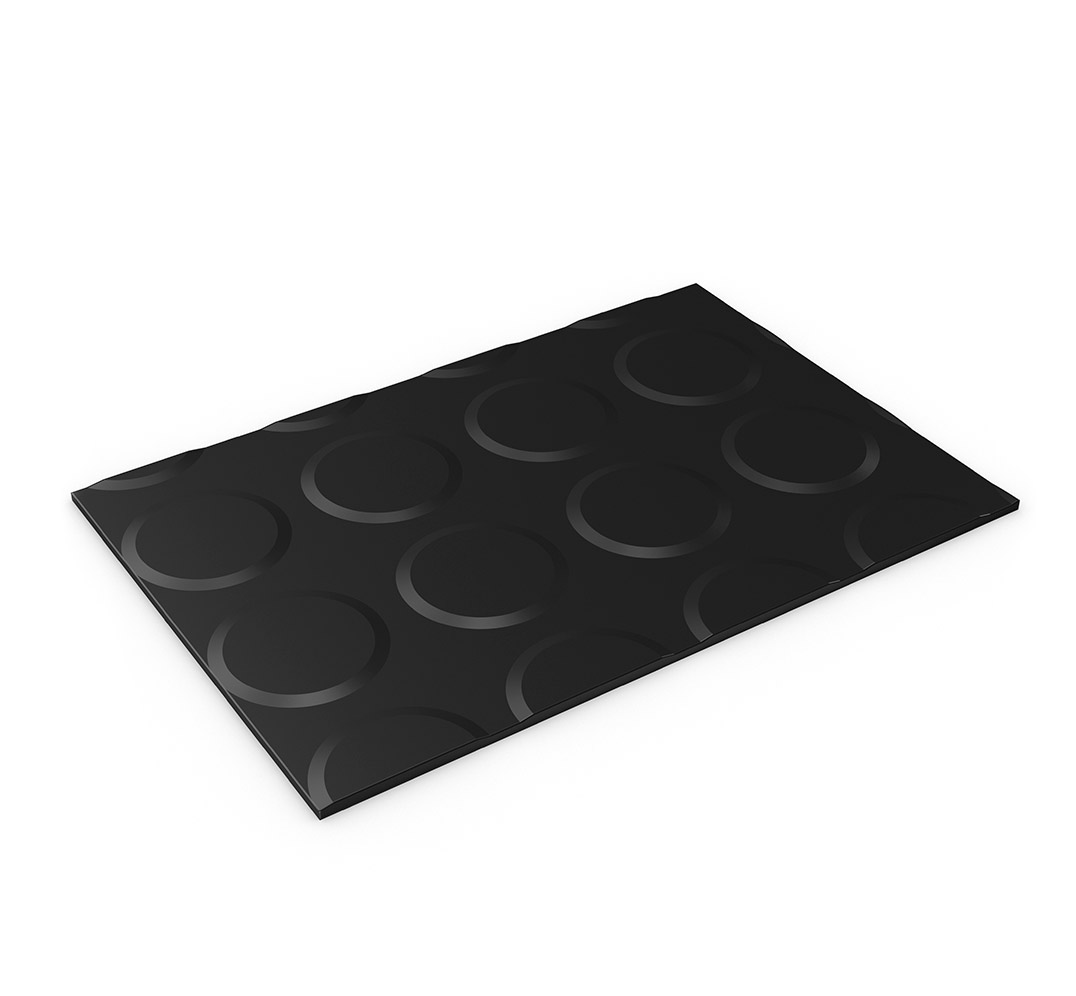 Multi purpose vinyl flooring - model FLEXI COIN-. Black