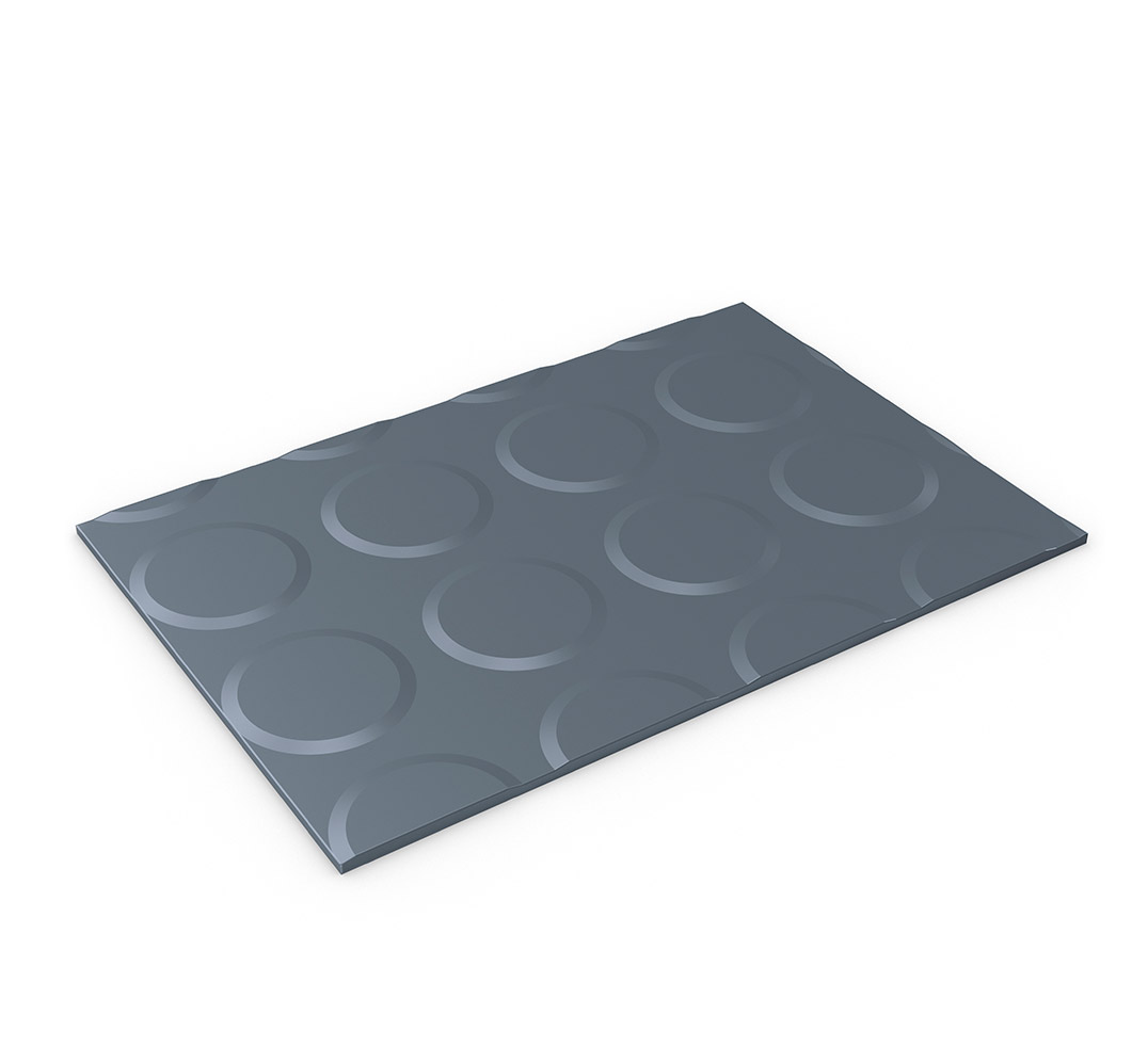 Multi purpose vinyl flooring - model FLEXI COIN-. Grey