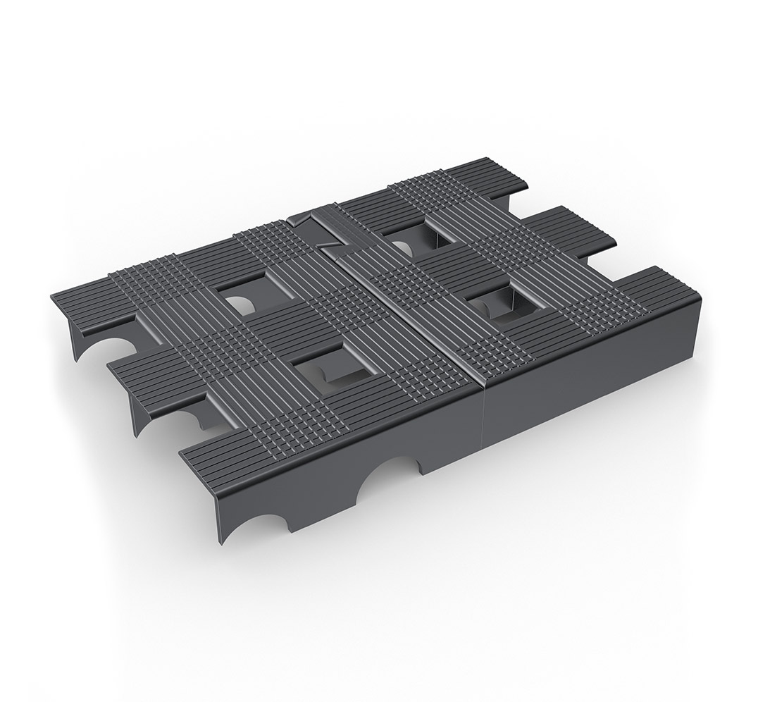 Example of assembly of black tiles