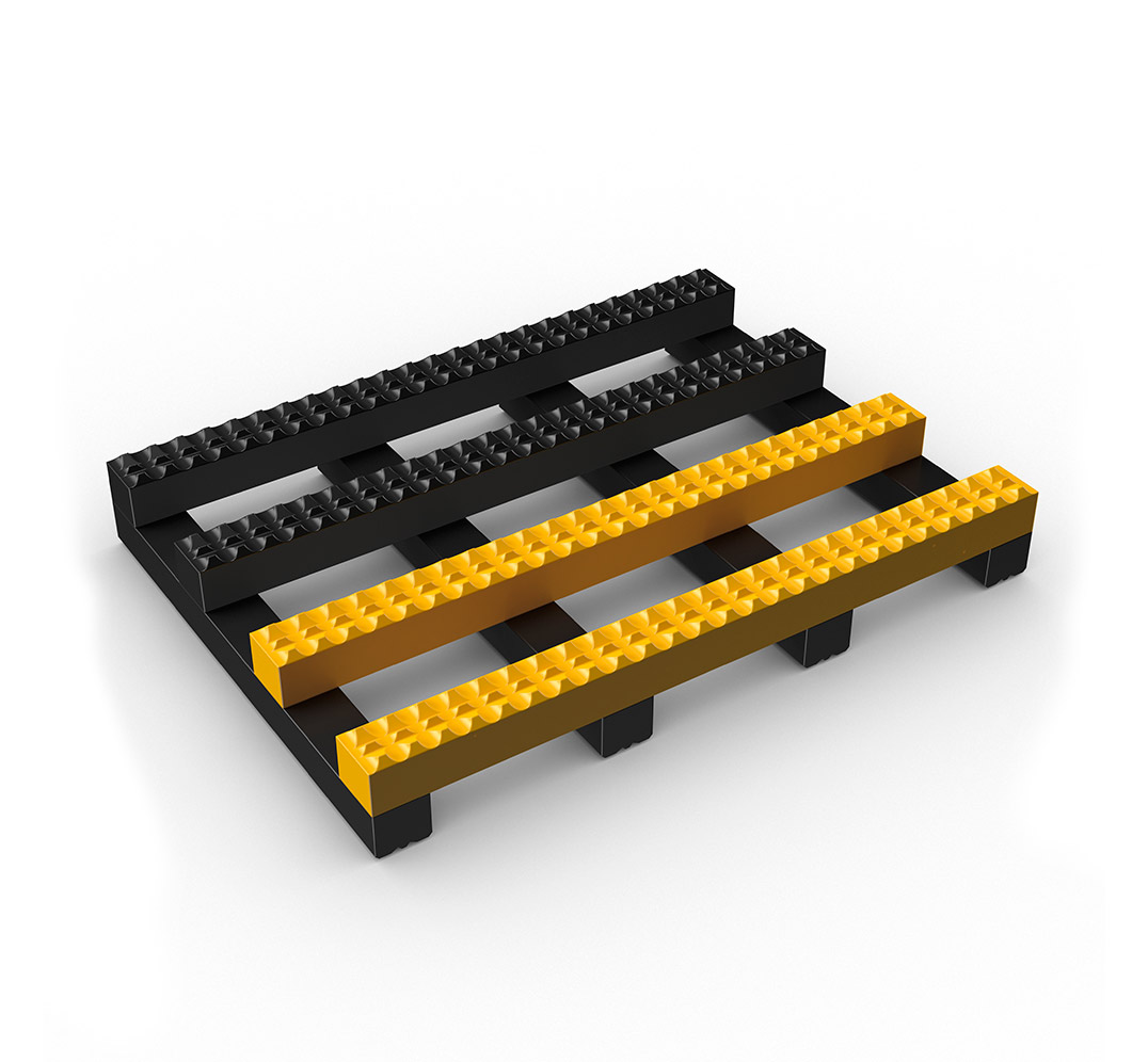 TRACKGRIP wide grid mat - black and yellow edge.